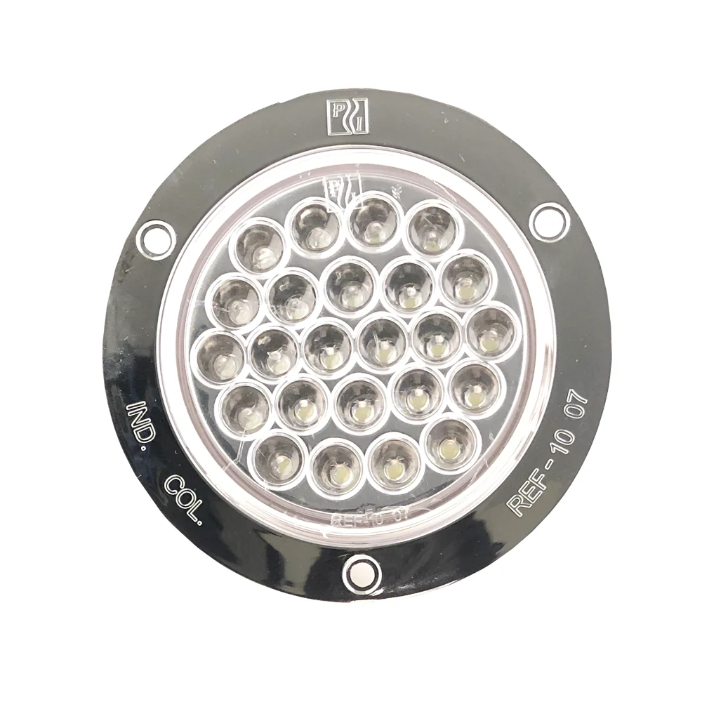 Faro Posterior Destellante Ojo De Angel Aro Plastico Cromado 4" 12/24v - Image 3